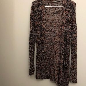 Pretty black, grey and pink knitted cardigan